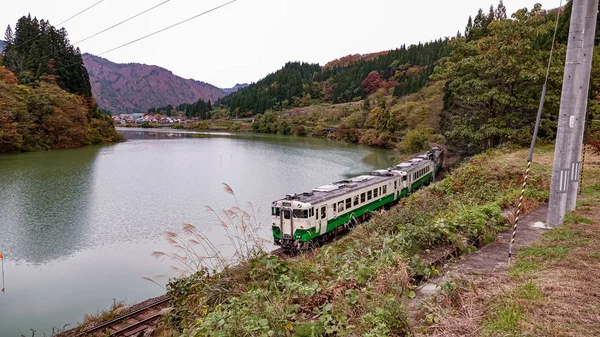 Landscape of Tadami Line in Fukushima, Japan