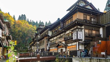 Japonya, Yamagata 'da Ginzan Onsen Caddesi..