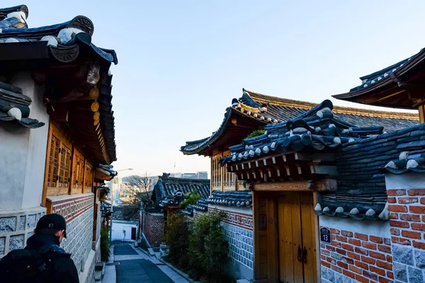 Bukchon Hanok Köyü Kore Nin Seul Şehrinde Geleneksel Bir Köydür — Stok fotoğraf