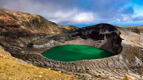 Fachada Del Lago Del Cráter Okama Miyagi Japón —  Fotos de Stock