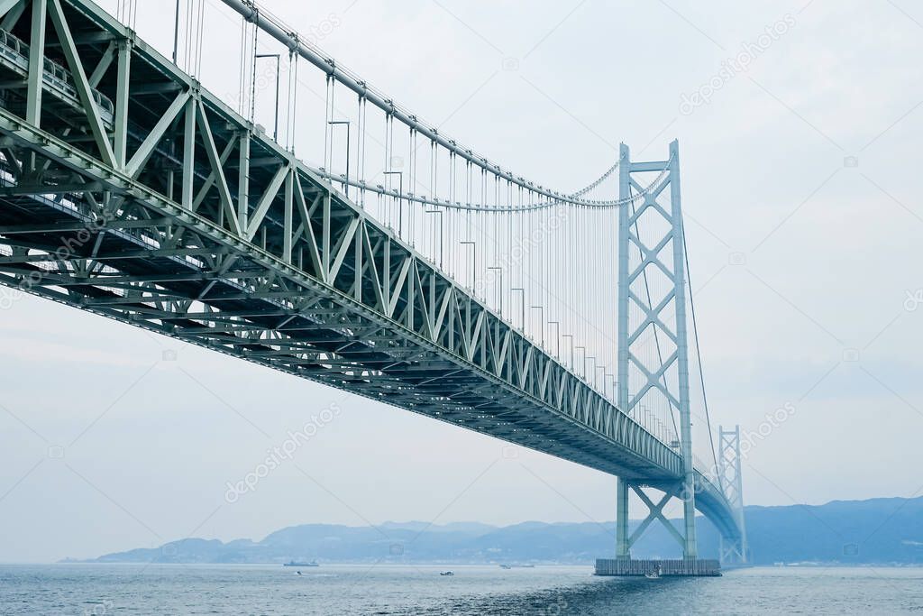 Akashi-Kaikyo Bridge in Kobe,Japan.