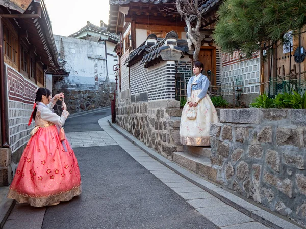 Vesnice Bukchon Hanok Tradiční Korejská Vesnice Soulu Koreji — Stock fotografie