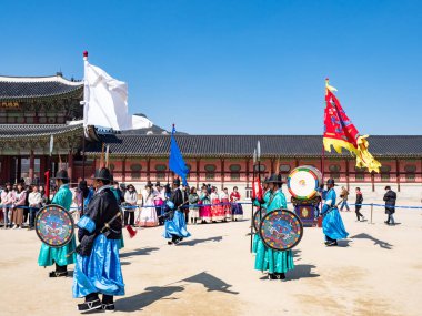 Gyeongbokgung Palace facade on MARCH 22,2019 in Seoul,Korea.