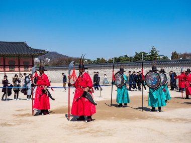 Gyeongbokgung Palace facade on MARCH 22,2019 in Seoul,Korea.
