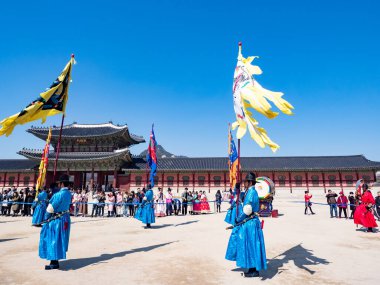 Gyeongbokgung Palace facade on MARCH 22,2019 in Seoul,Korea.