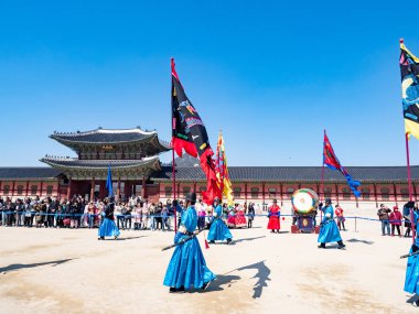 Gyeongbokgung Palace facade on MARCH 22,2019 in Seoul,Korea.