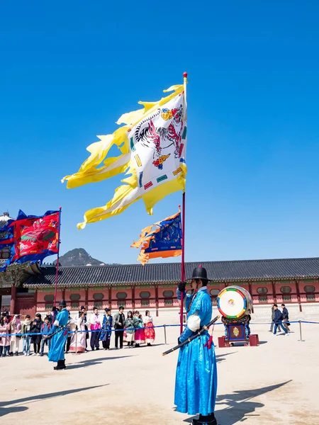 Gyeongbokgung Palace Facade March 2019 Seoul Korea — Stock Photo, Image