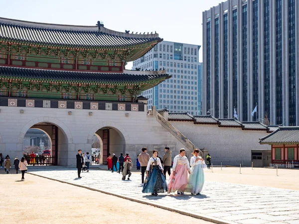 Fachada Del Palacio Gyeongbokgung Marzo 2019 Seúl Corea — Foto de Stock