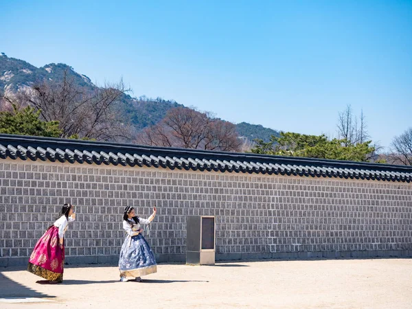 Fachada Del Palacio Gyeongbokgung Marzo 2019 Seúl Corea — Foto de Stock