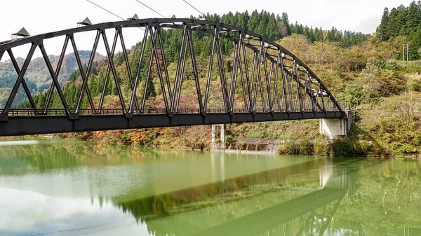 Maisema Tadami Line Fukushima Japani — kuvapankkivalokuva