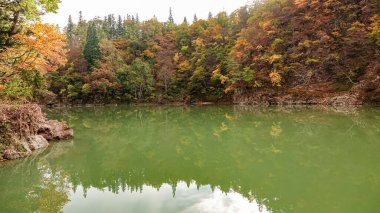 Fukushima, Japonya 'daki Tadami Hattı manzarası