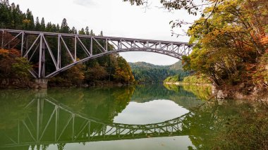 Fukushima, Japonya 'daki Tadami Hattı manzarası