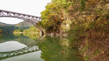 Fukushima, Japonya 'daki Tadami Hattı manzarası