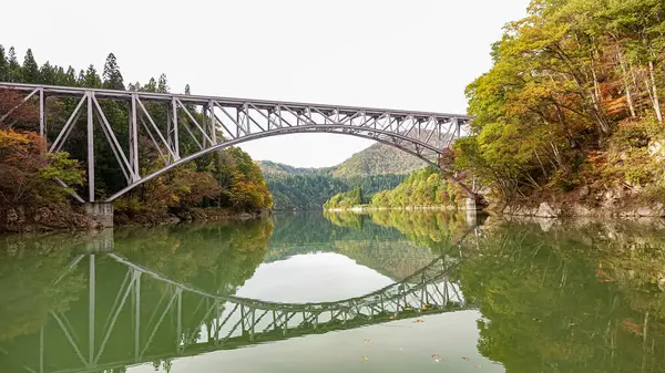 Landscape Tadami Line Fukushima Japan — Stock Photo, Image