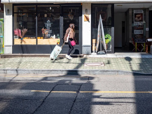 People Walk Street Seoul Korea — 스톡 사진