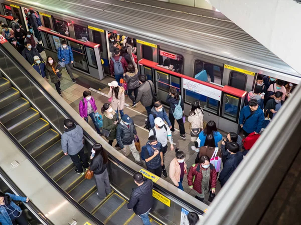 Passagerare Med Ansiktsmask Kollektivtrafiken Taipei Taiwan — Stockfoto