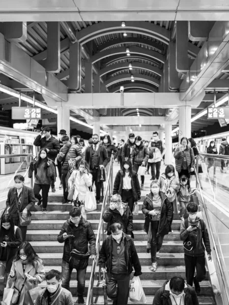 Passengers Wearing Face Mask Mass Transit System Taipei Taiwan — Stock Photo, Image