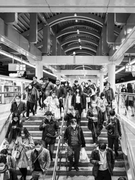 Passengers Wearing Face Mask Mass Transit System Taipei Taiwan — Stock Photo, Image