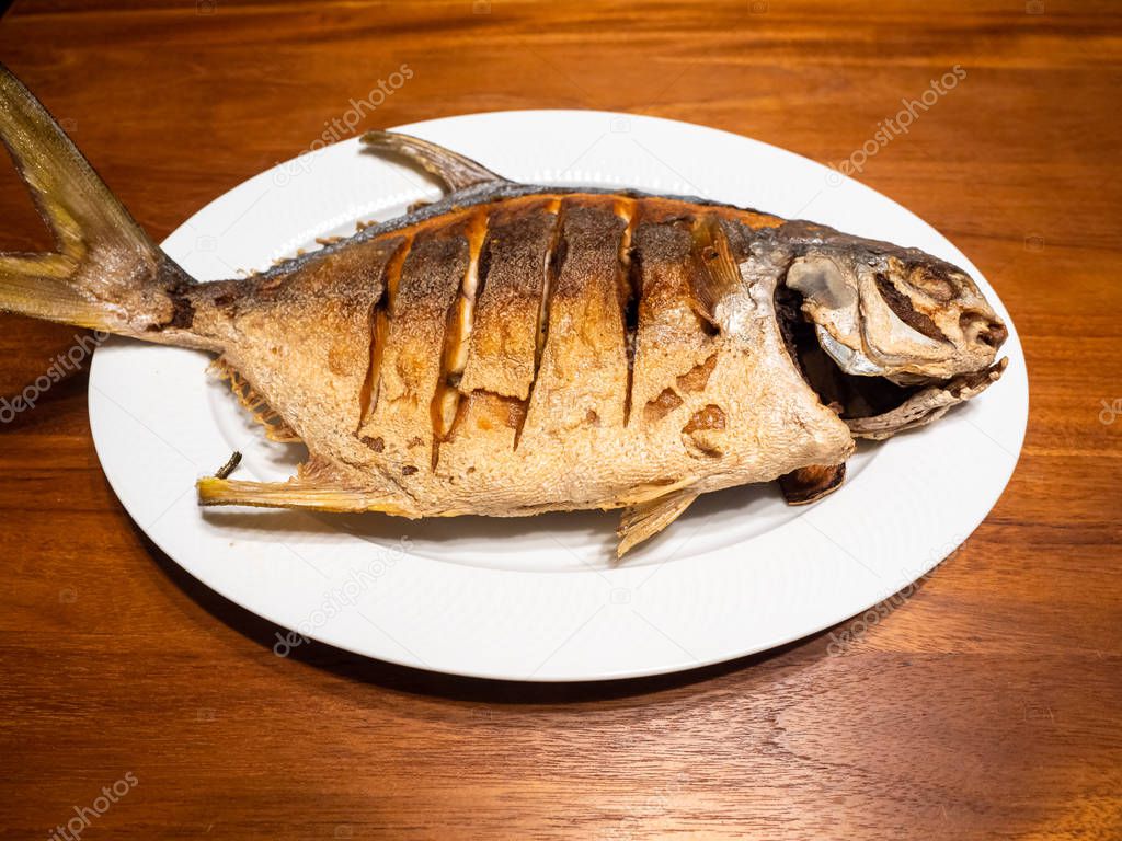 deep fried fish in plate