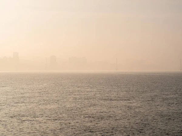 river in mist in morning