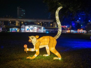 Taipei, Tayvan 'da Yuanquao Festivali olarak bilinen Fener Festivali' ni kutlayan Çin fenerlerini yakın..