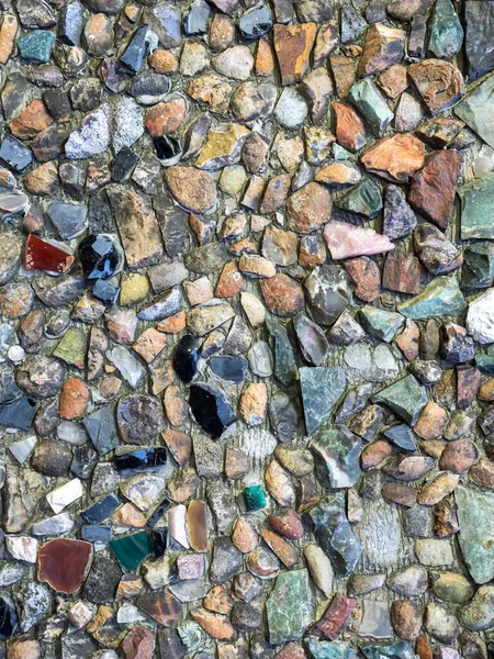 Vieux Mur Pierre Sur Fond Mur Briques Avec Maçonnerie Ancienne — Photo