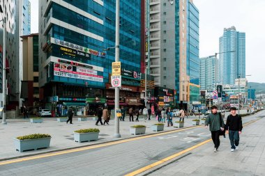 Busan, Kore 'de şehir manzarası.
