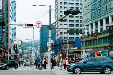 Busan, Kore 'de şehir manzarası.