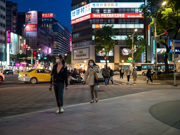 People Wearing Face Mask Taipei Taiwan — Stock Photo, Image