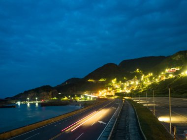 New Taipei City, Tayvan - 15 Nisan 2020 gecesi New Taipei City, Tayvan 'da bulunan Shuinandong cephesi altın ve bakır madenleriyle ünlüdür..