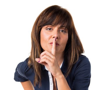 Güzel kadın yapma sessizlik jest