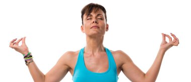 Spor kadın zen pozisyonda