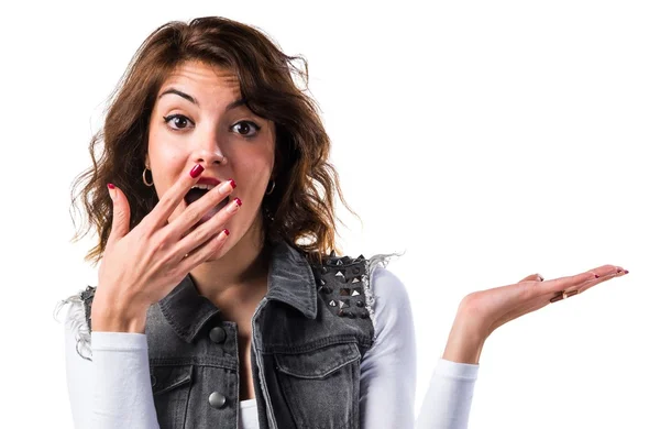 Vrouw doen verrassing gebaar — Stockfoto