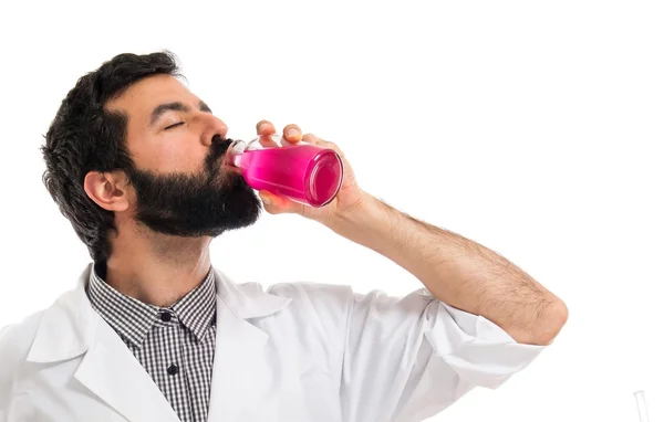 Scientist man with test tubes — Stock Photo, Image