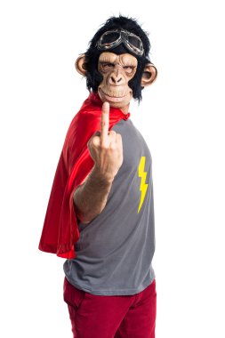 Süper kahraman maymun adam boynuz jest yapma