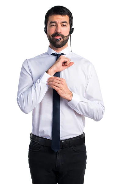 Jonge man met een headset — Stockfoto