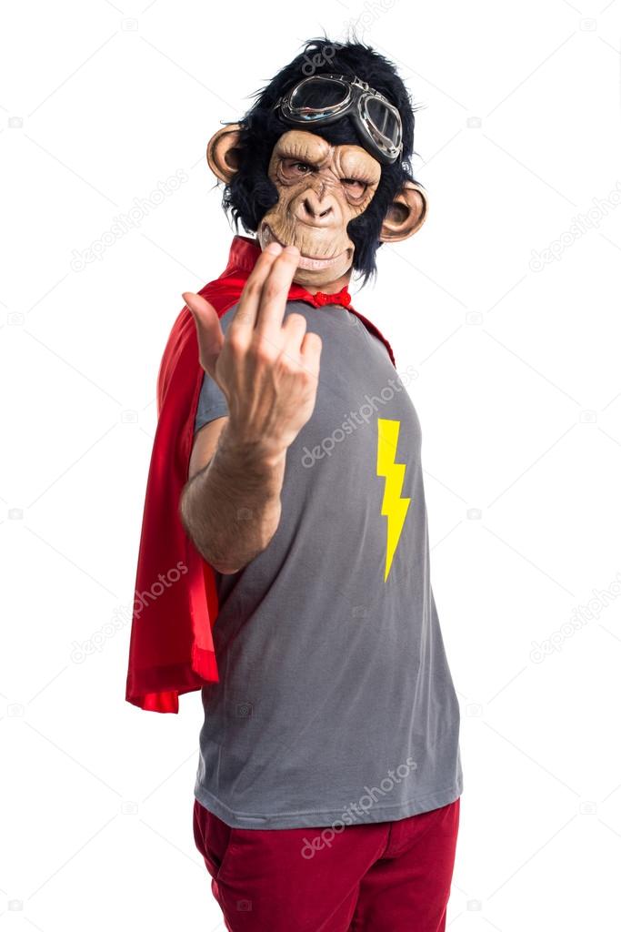 Superhero monkey man coming gesture