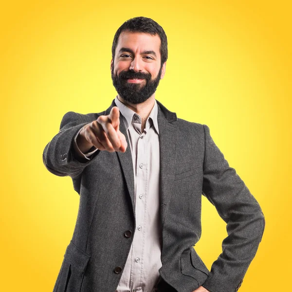 Man pointing to the front — Stock Photo, Image