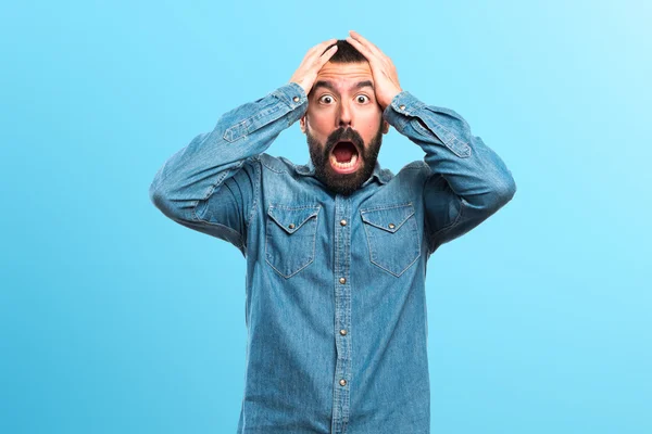 Man doing surprise gesture — Stock Photo, Image