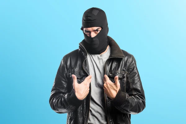 Robber doing surprise gesture — Stock Photo, Image