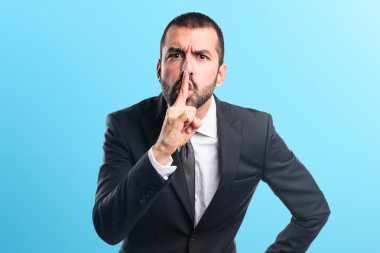 İşadamı yapım sessizlik jest