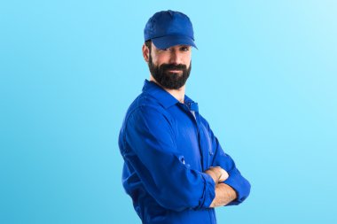 Kollarını çapraz ile tesisatçı