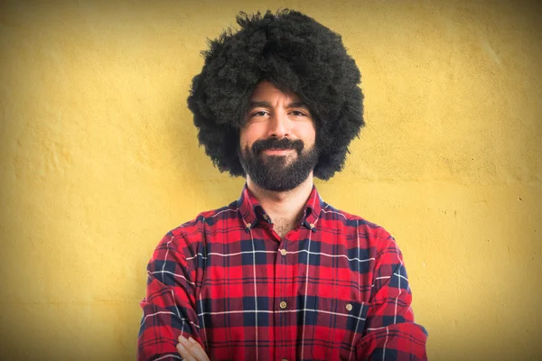 Afro man  with his arms crossed — Stock Photo, Image