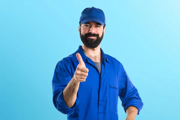 Plumber with thumb up — Stock Photo, Image