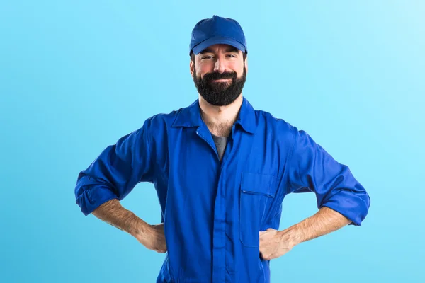 Bruna spagnolo uomo con barba — Foto Stock