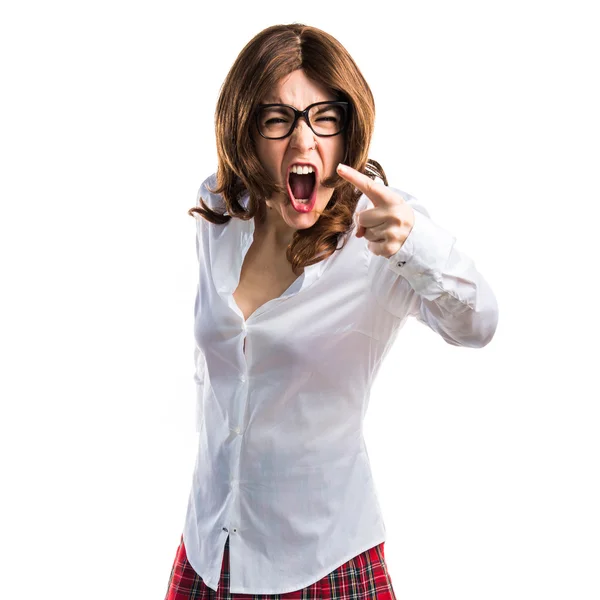 Pretty young girl shouting — Stock Photo, Image