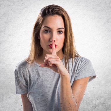 genç kız yapma sessizlik jest