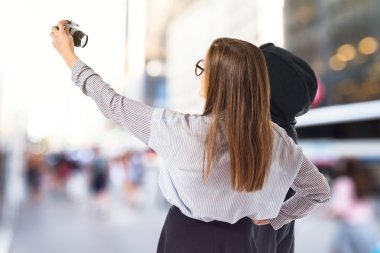 Kız bir selfie yapma