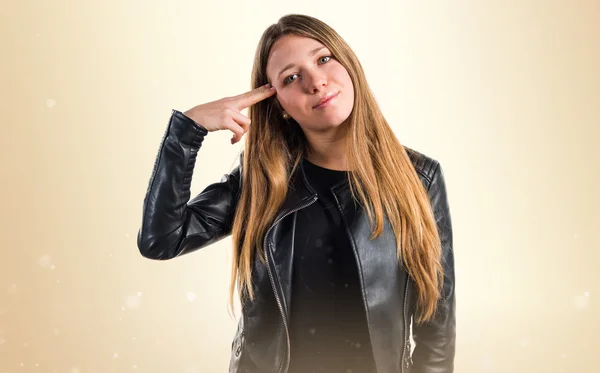 Teenager-Mädchen macht Selbstmordgeste — Stockfoto