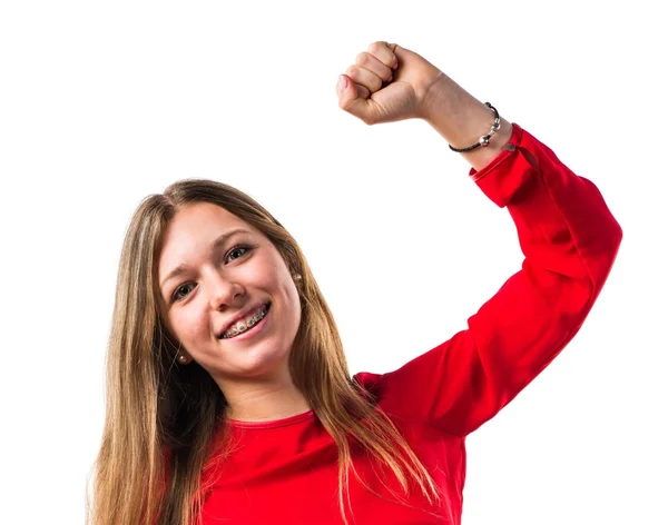 Menina loira jovem e bonita — Fotografia de Stock